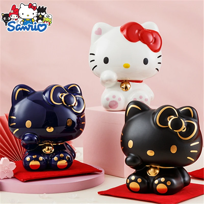 Sanrio Series New Anime Kawaii Hello Kitty Piggy Bank Creative Lucky Cat Home Decoration Children'S Gift Box For Christmas Gifts