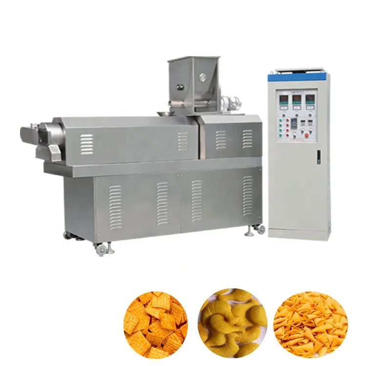 Fully‑Automatic Twin‑Color Snack Production Line, Small‑Size Food‑Grade Extrusion Bugles Crisp Processing Machine