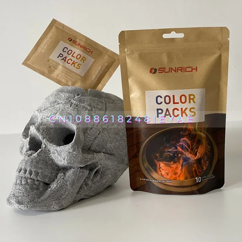 

Europe Style Fire Pit Fiber SkuII Outdoor Ceramic Fireplaces Realistic Skeleton SkuII for Kids Adult Halloween Christmas Party