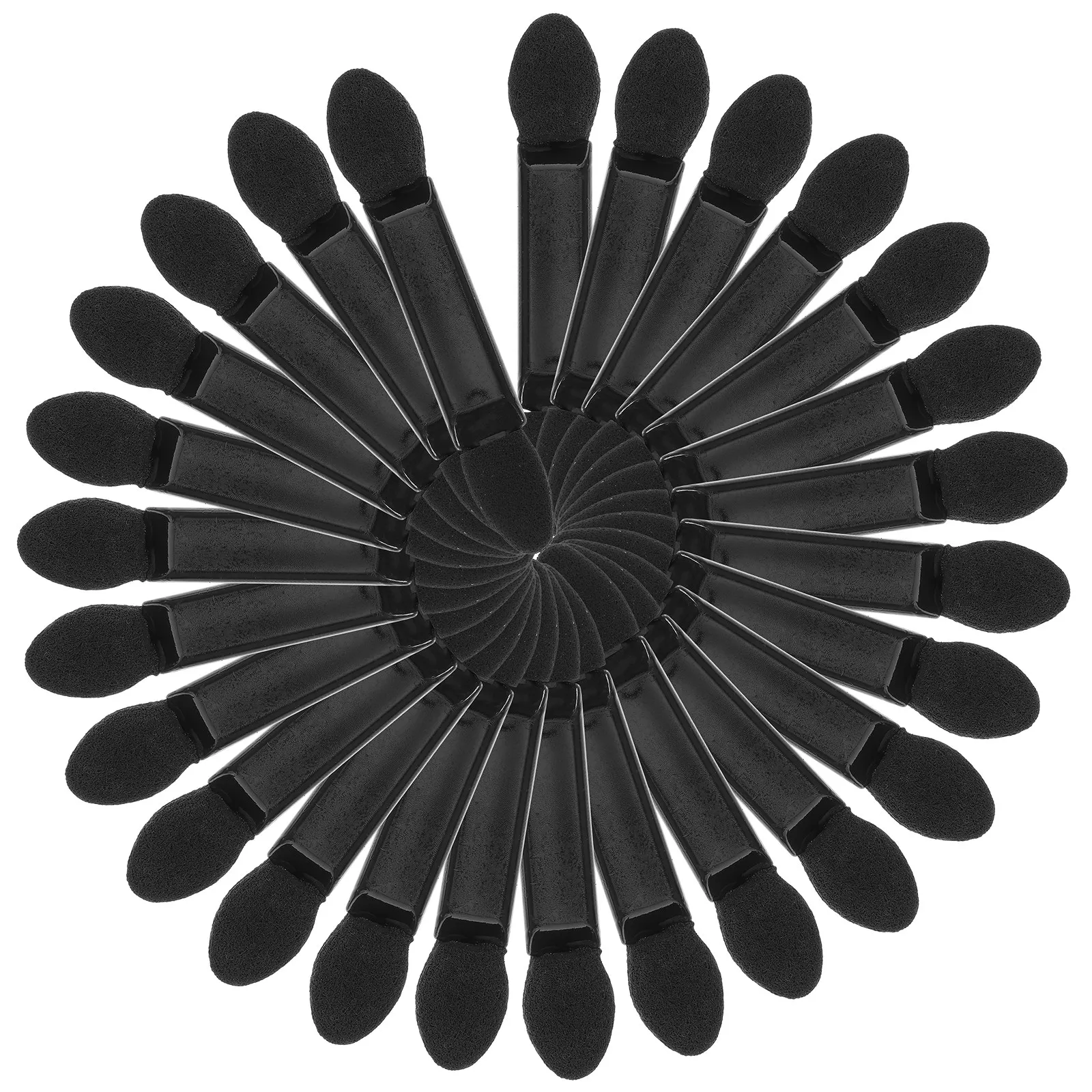 

100Pcs Makeup Eyeshadow Brush Double Ended Sponge Applicator for Party Holiday Festival Lady Tools Black