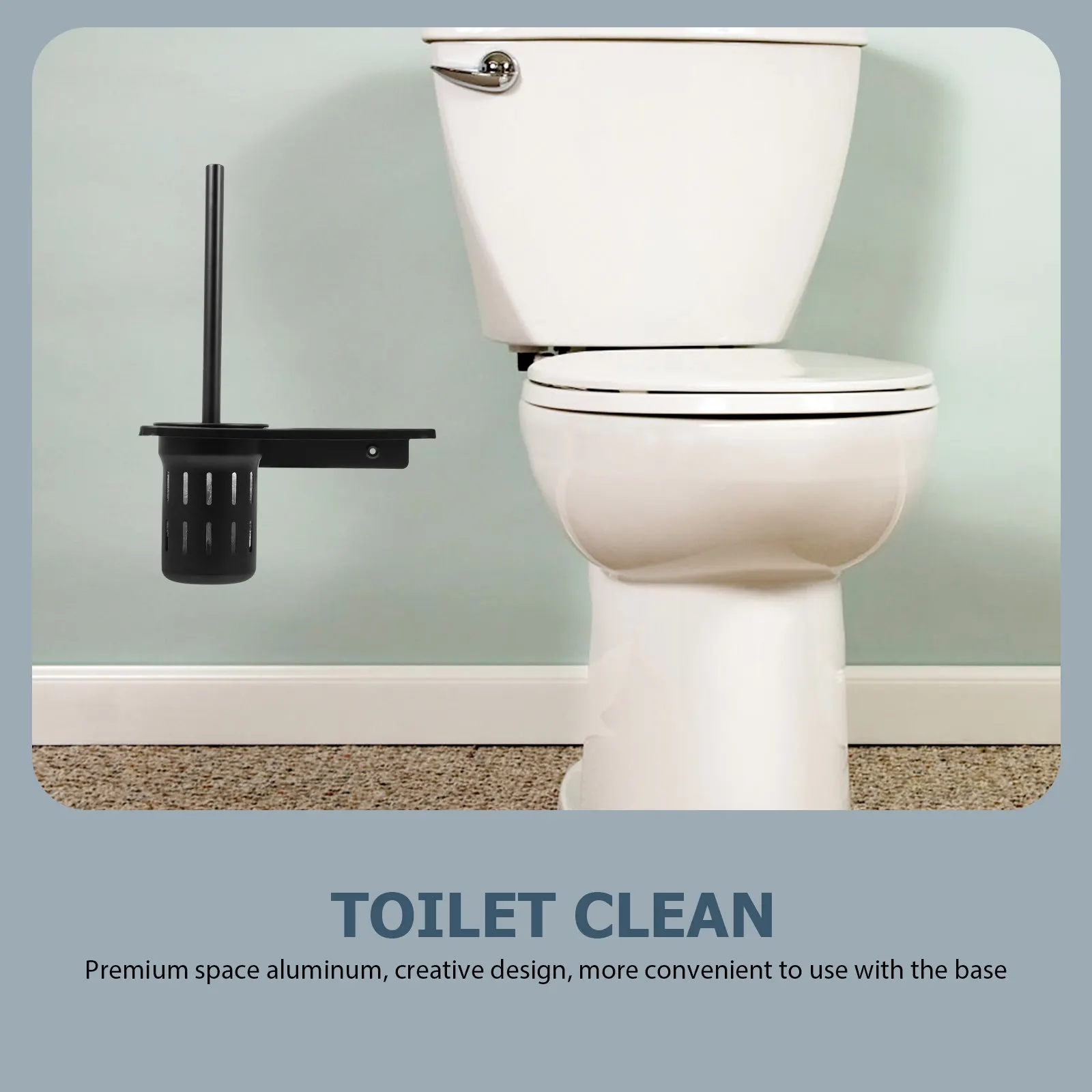 

1Set Modern Space Aluminum Wall Toilet Cleaning Brush Rack with Sturdy Scrubber Brush Ideal for Bathroom Hotel Office Use