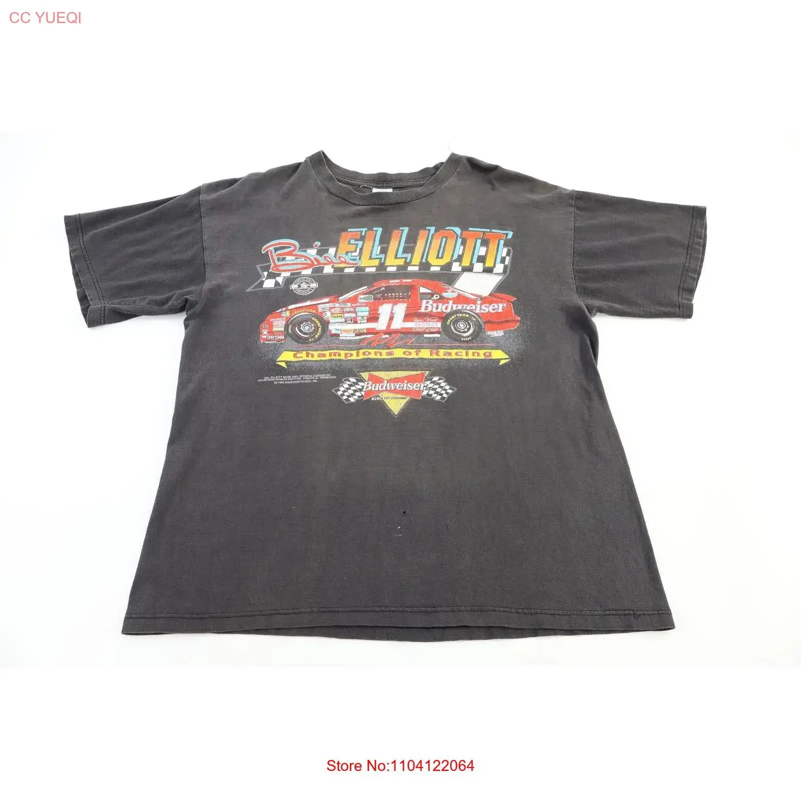 90's Bill Elliot Racing T shirt vintage Washed Top For Everyday Wear Casual Stylish graphic fashion Comfortable Slightly