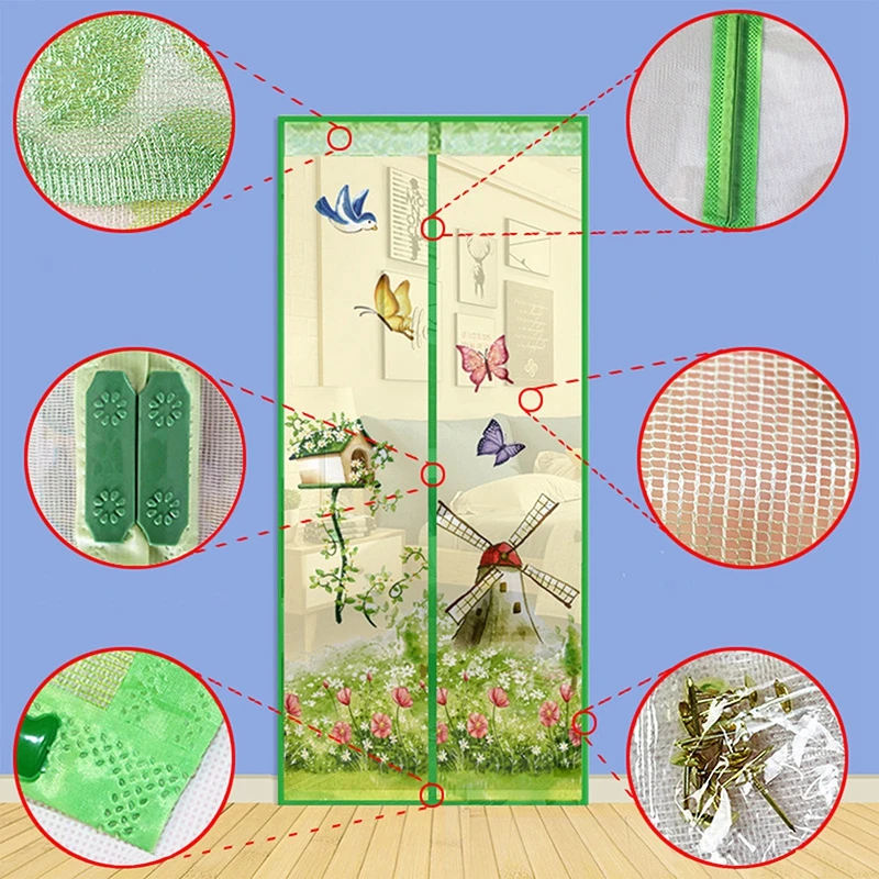 Prevent anti Mosquito Screen Encryption Magnet Moskito Net Curtains Cloth Door curtain Screen Magnet Moustiquaire Gate