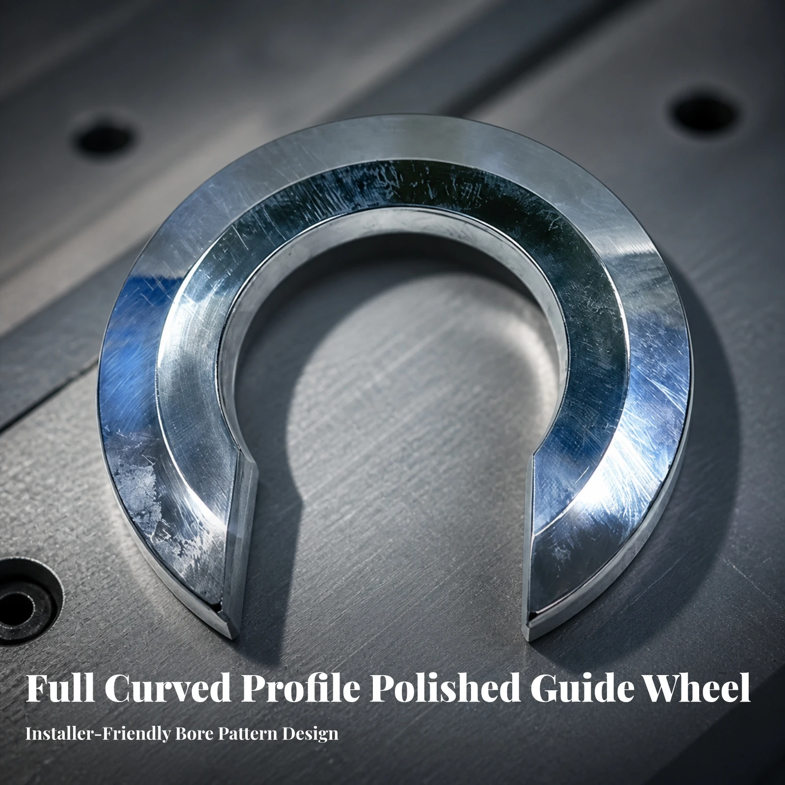 Semicircular Tracking Template Machined Finish Metal Template with Mounting Holes Machine Accessory Silver-Colored