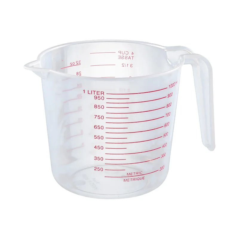 Food-grade Thickened Plastic Measuring Cup with Handle Transparent Scale Cup Baking Cold Kettle Beaker Milliliter Cup Measuring