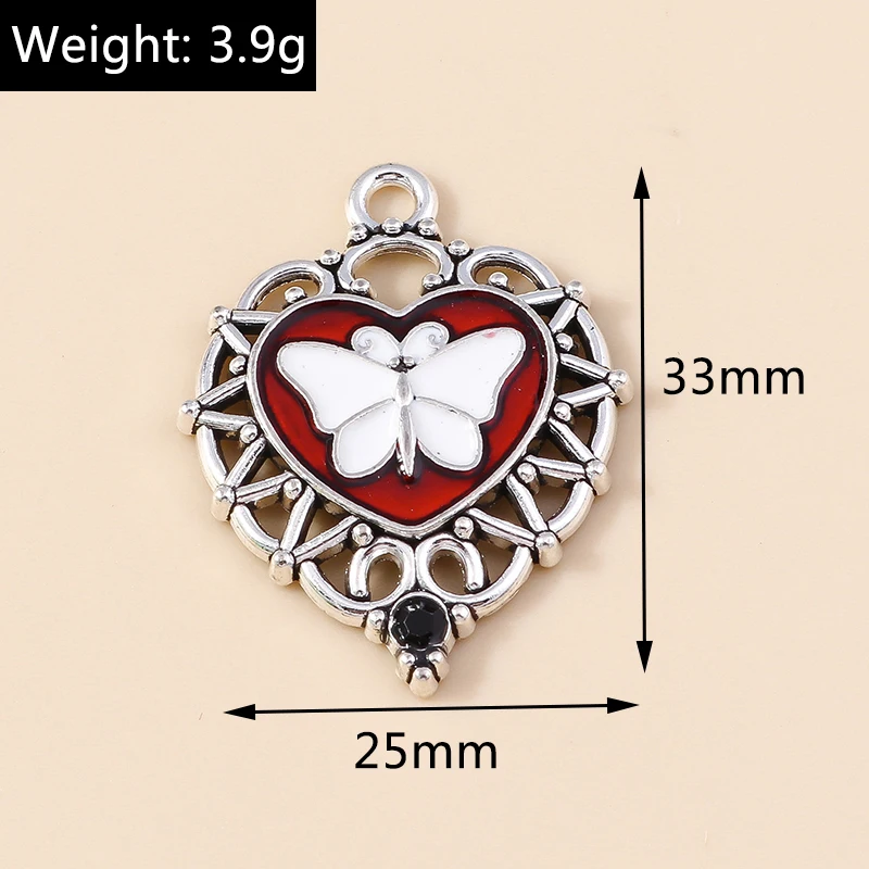 4 Stück Punk Totenkopf Schwert Kreuz Charms Legierung Metall Vintage Gothic Vampir Herz Anhänger für DIY Armbänder Halsketten Schmuckherstellung – Detail 14