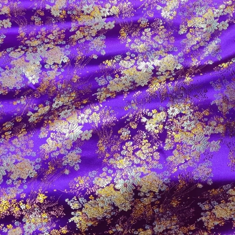 الجاكار الديباج النسيج زهرة بالمتر لملابس الأطفال سترة Hanfu الزفاف القماش الخياطة لينة ثلاثي الأبعاد الأحمر