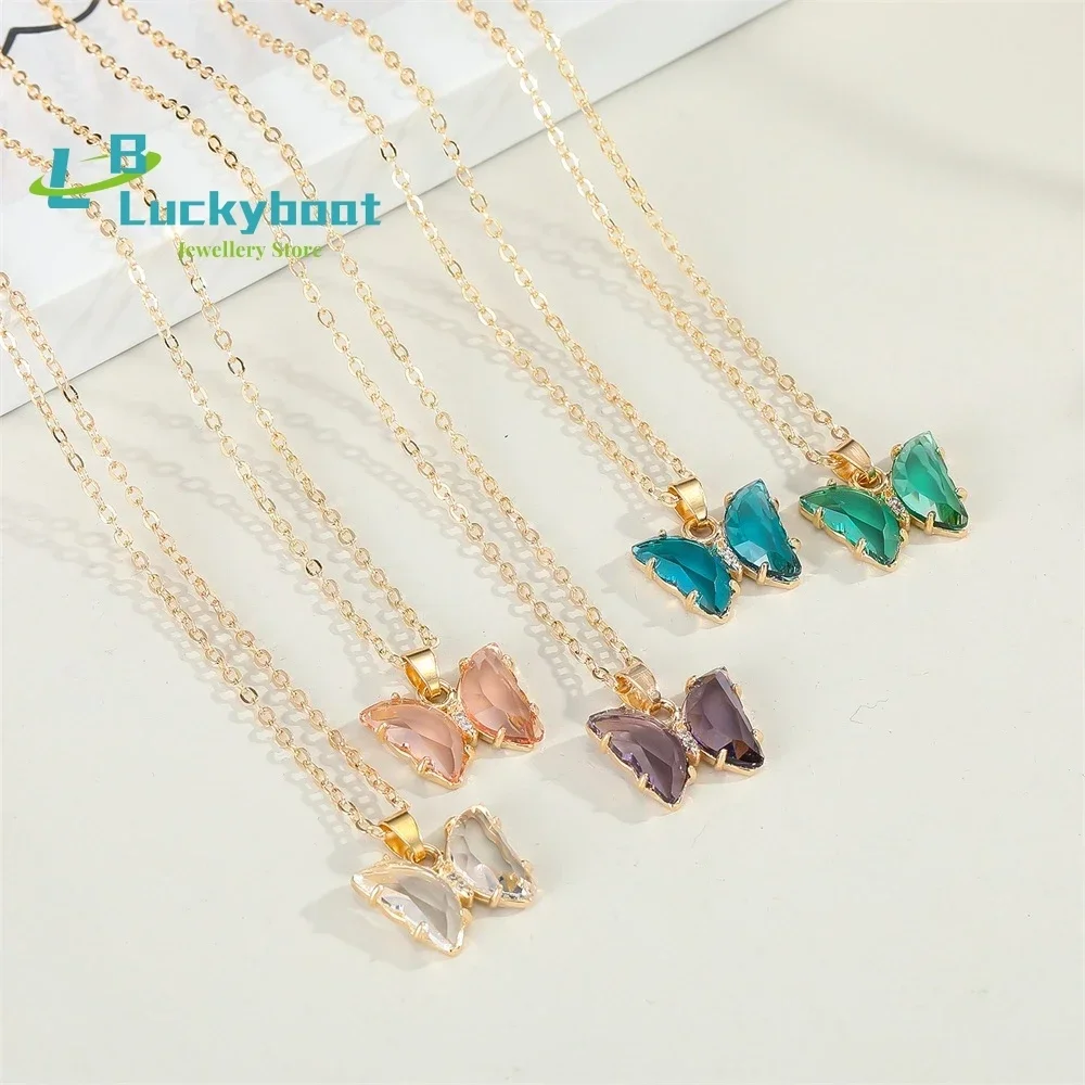 Butterfly Necklace Exquisite Crystal Butterfly Pendant Net Red Clavicle Chain Jewelry
