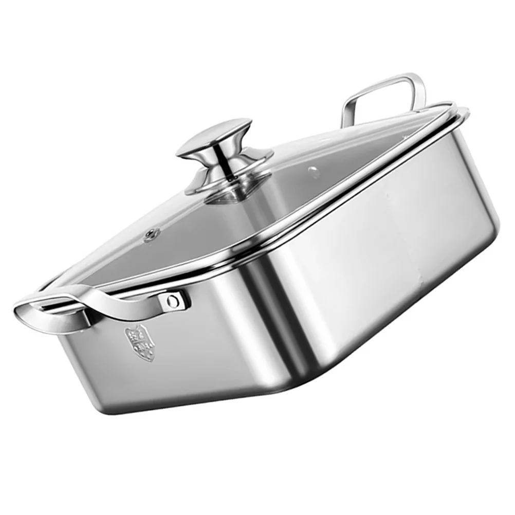 

Thickened Divided Hot Pot Dual Flavor Stainless Steel Cooking Pot Induction Easy to Operate Strong Handle Exquisite