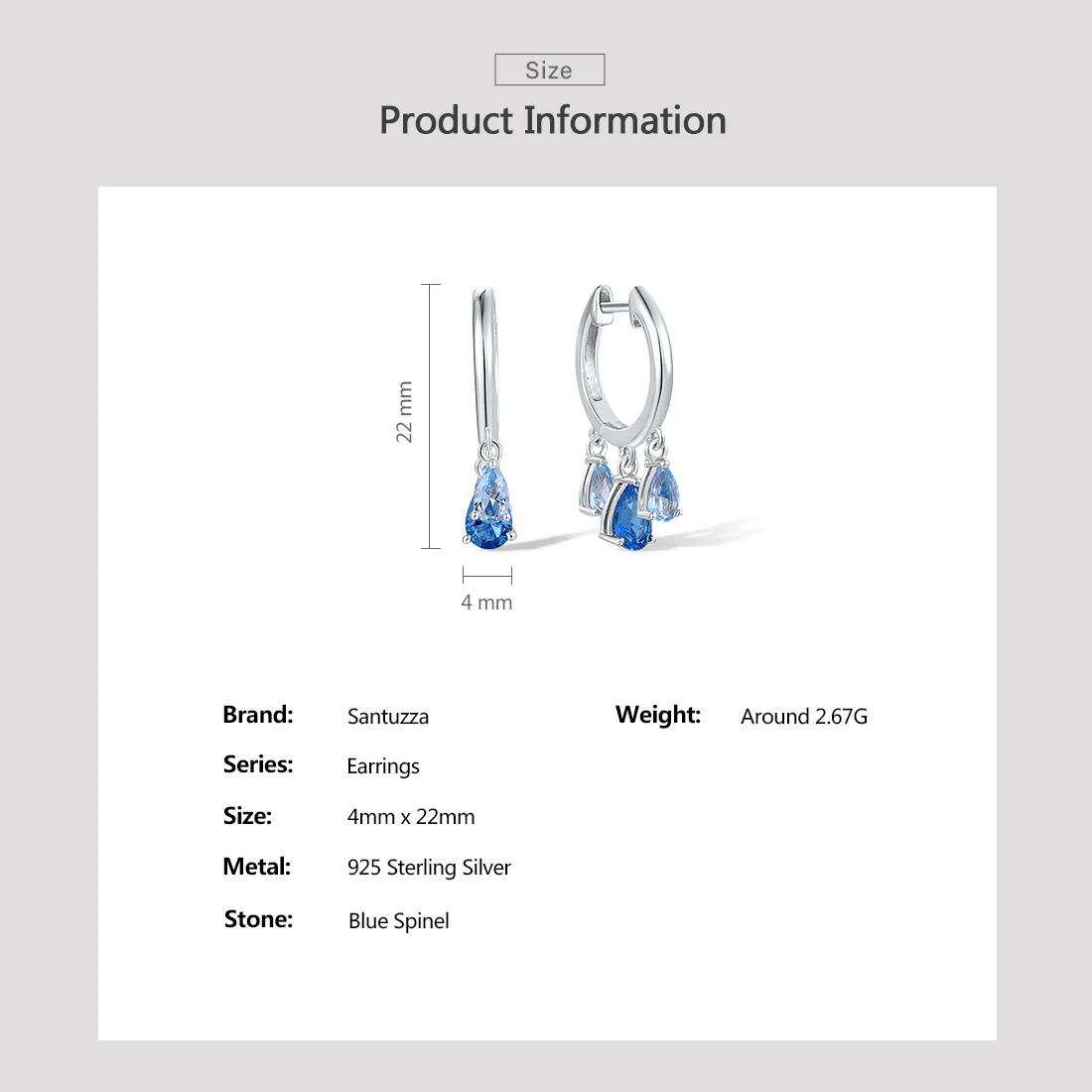 SANTUZZA Geniune 925 Sterling Silver Drop Earrings For Women Created Ruby Pink Heart Stone Hoop Sweet Party Gifts Fine Jewelry 6
