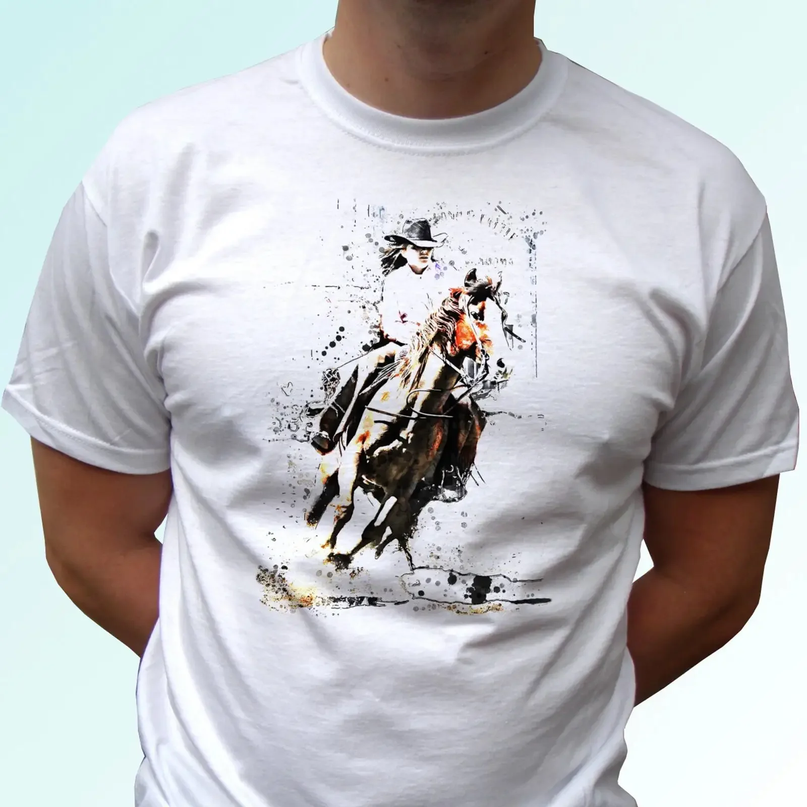 Camiseta Rodeo Cowboy con diseño de caballo, potro y arte, regalo para hombre, mujer, niños y bebés, tallas vintage, estilo streetwear lavado