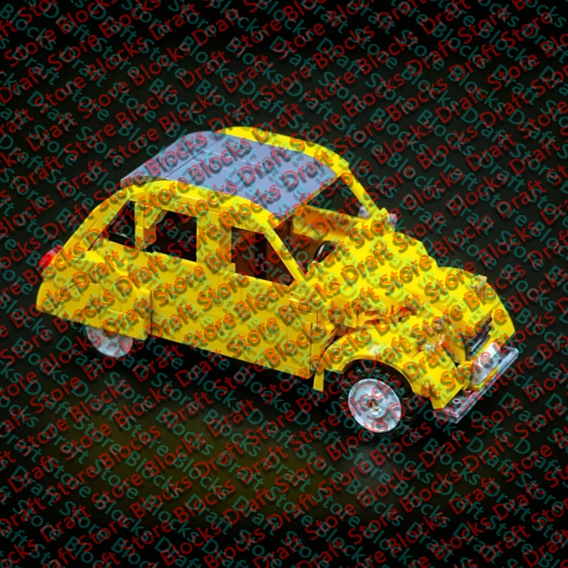 City Car Model MOC Building Bricks 2CV Urban Compact Car Modular Technology  Holiday Gifts Assemble Toys Suit Display QWERT