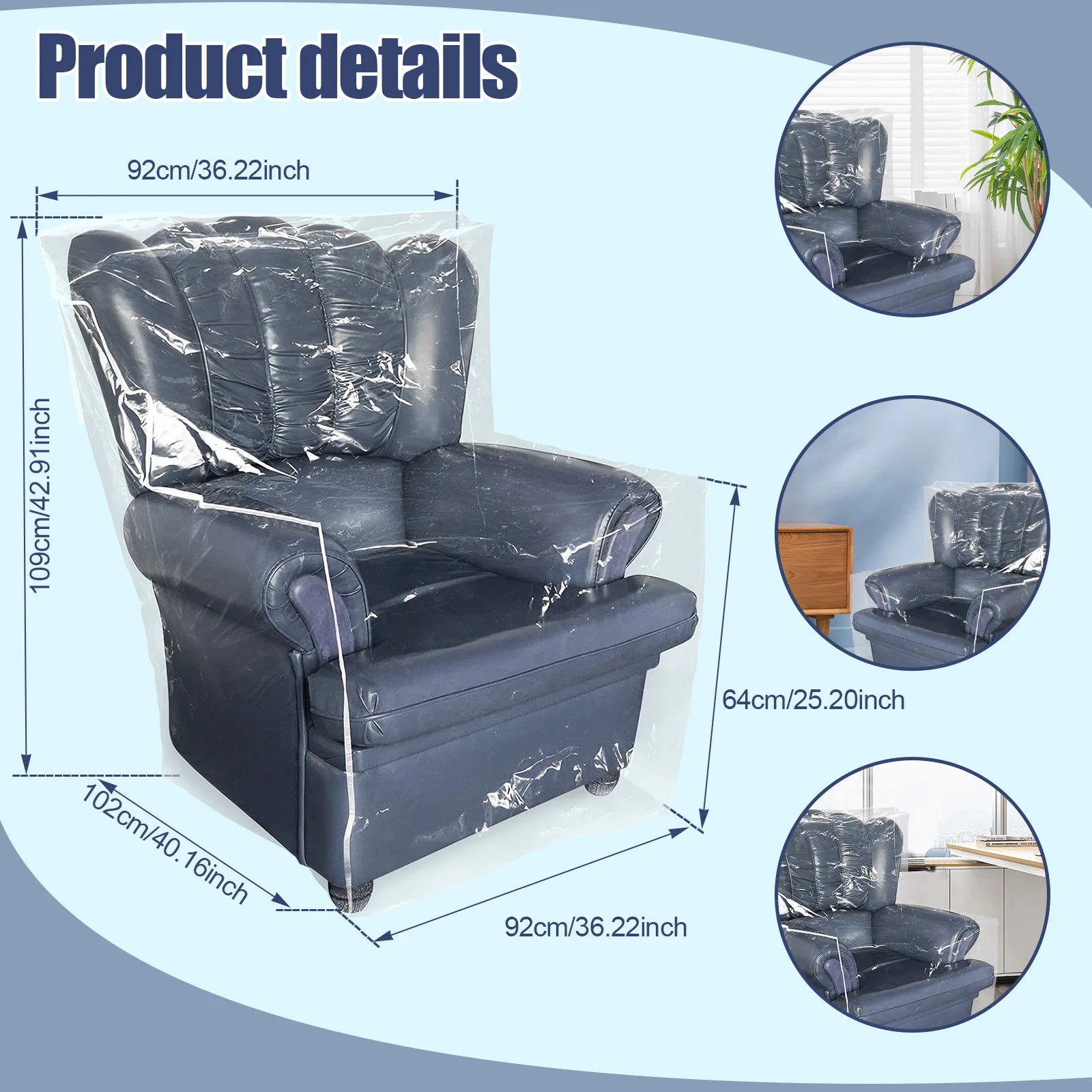 1/3Pcs Clear Sofa Dust Cover PC Waterproof Couch Cover Anti Scratch Cat Scratching Protector Transparent Furniture Protector