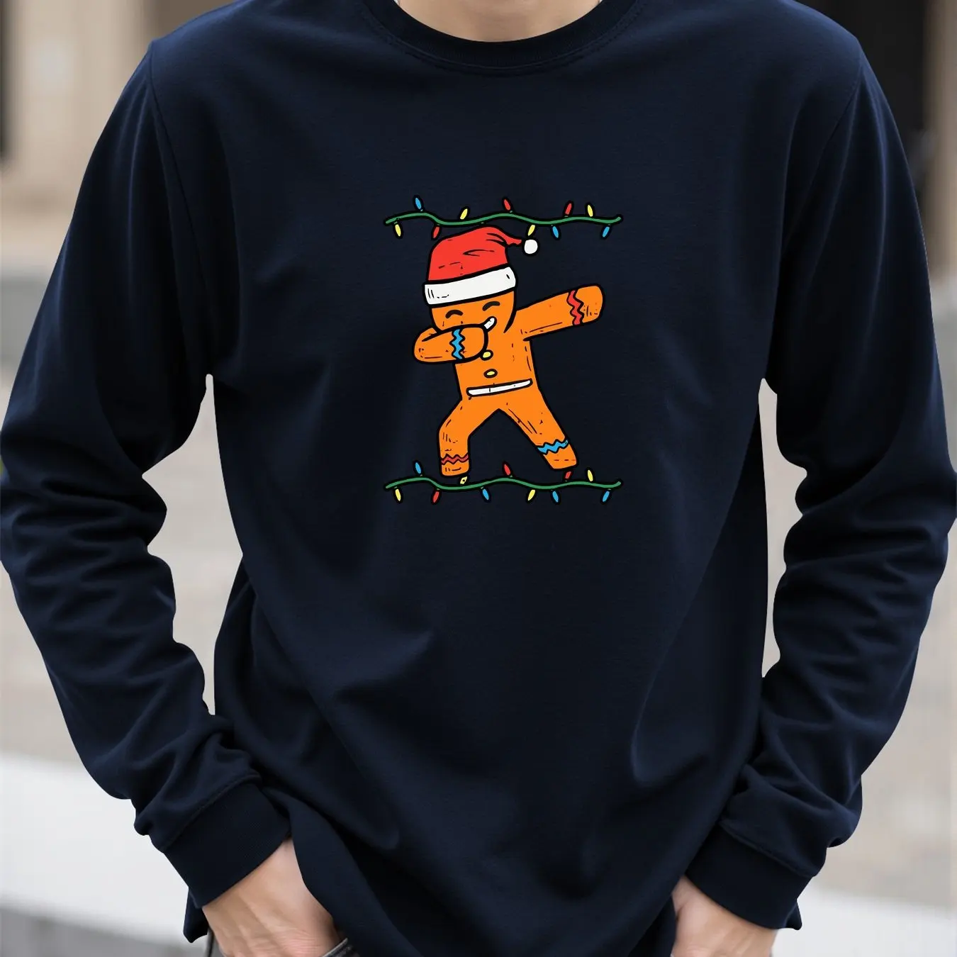 مضحك عيد الميلاد Harajuku ثلاثية الأبعاد طباعة الرجال تي شيرت موضة X'mas السنة الجديدة الملابس عادية س الرقبة طويلة الأكمام بلايز الخريف فضفاض المحملة