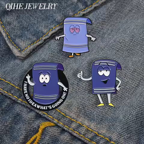 Comedy Anime Magic Towel Toweliie Enamel Pins I Have No Idea What's Going On Brooch Lapel Badge Backpack Pin Jewelry Accessories