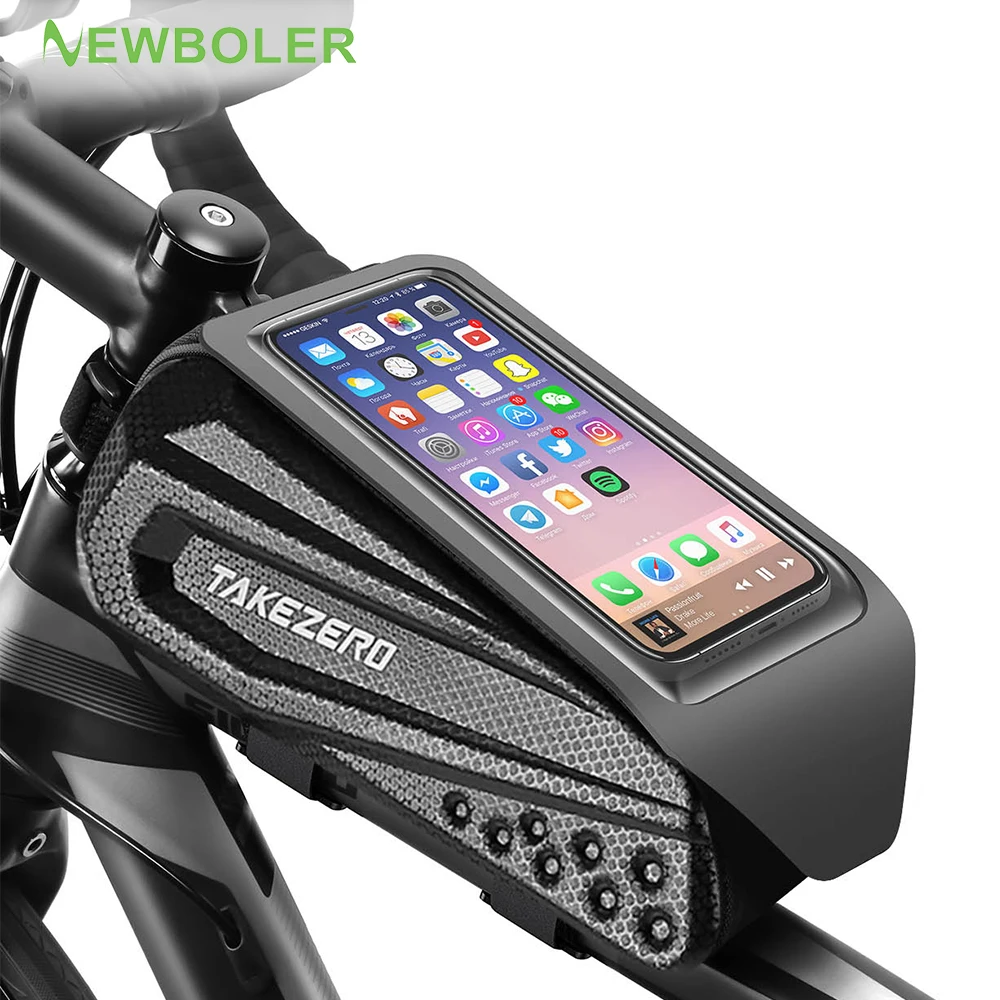 NEWBOLER Bicycle Bag Waterproof Touch Screen Cycling Bag Top Front Tube Frame MTB Road Bike Bag 7.2 Phone Case Bike Accessories