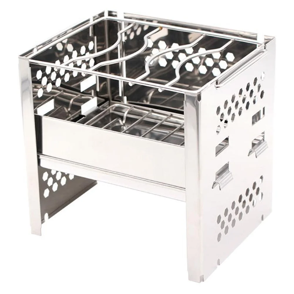 For Camping And Picnics Portable Bbq Stove Outdoor Wind Shield Outdoor Stove 18.6*15.5*18cm Foldable Structure Design