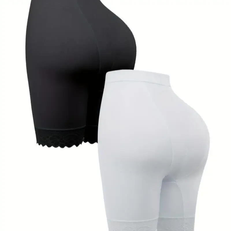 High Waist Breathable Women's Lace Trim Underwear Set of 2 Comfortable Underpants Faionable Ensemble for Middle-Aged Women