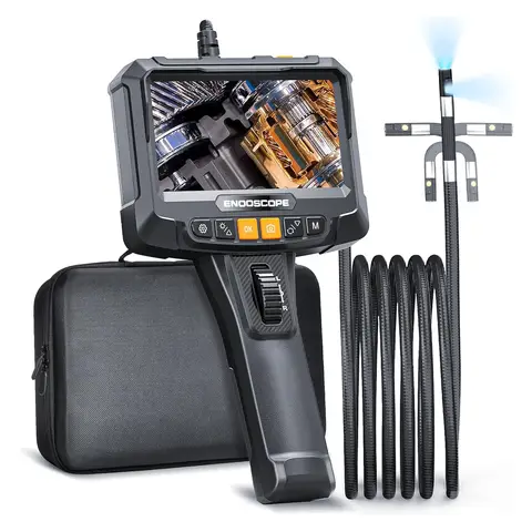 360° Two Ways 1080p Industrial Rotary Endoscope With 2 Pipe Drain Inspection Cameras 360 Articulation For Cars Dual Lens 3.9mm