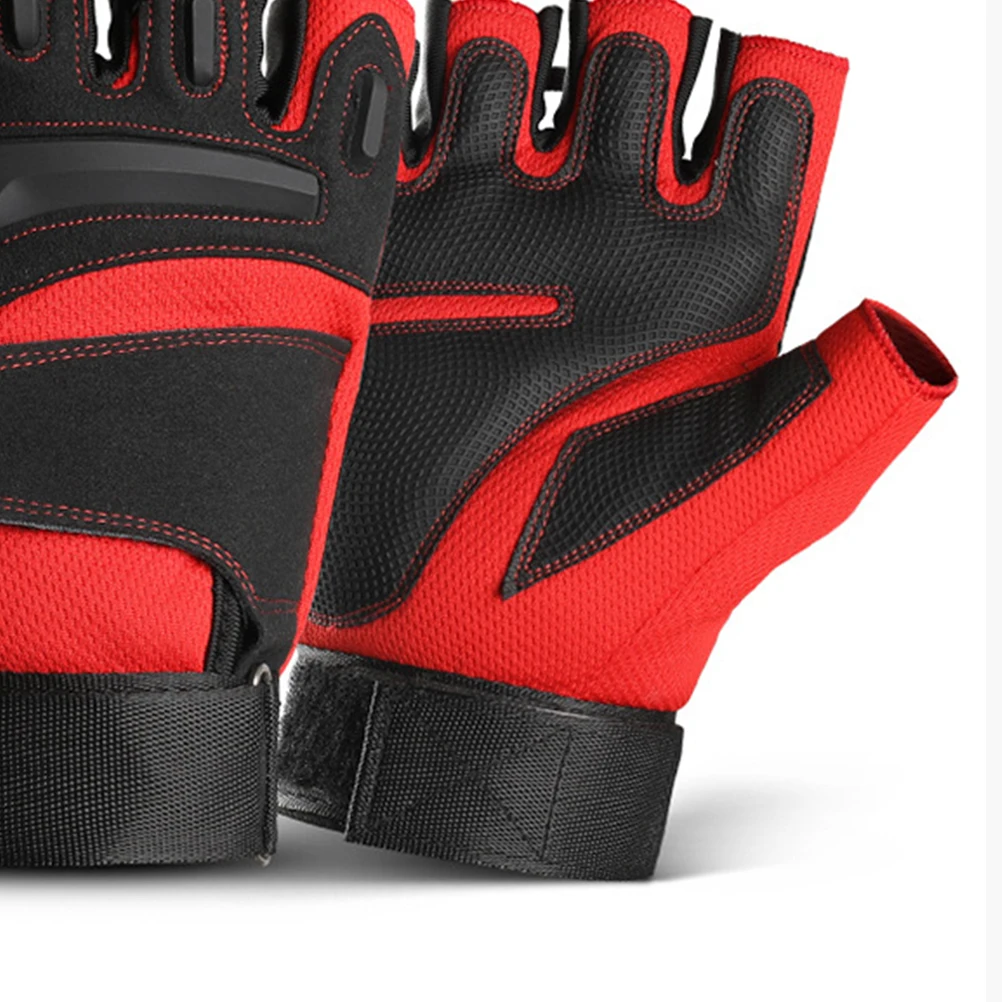 

1 Pair Comfortable Half-Finger Gloves Thickened Anti-Slip Shock-Absorbing Fitness Outdoor Cycling Riding Gym Gloves For Men
