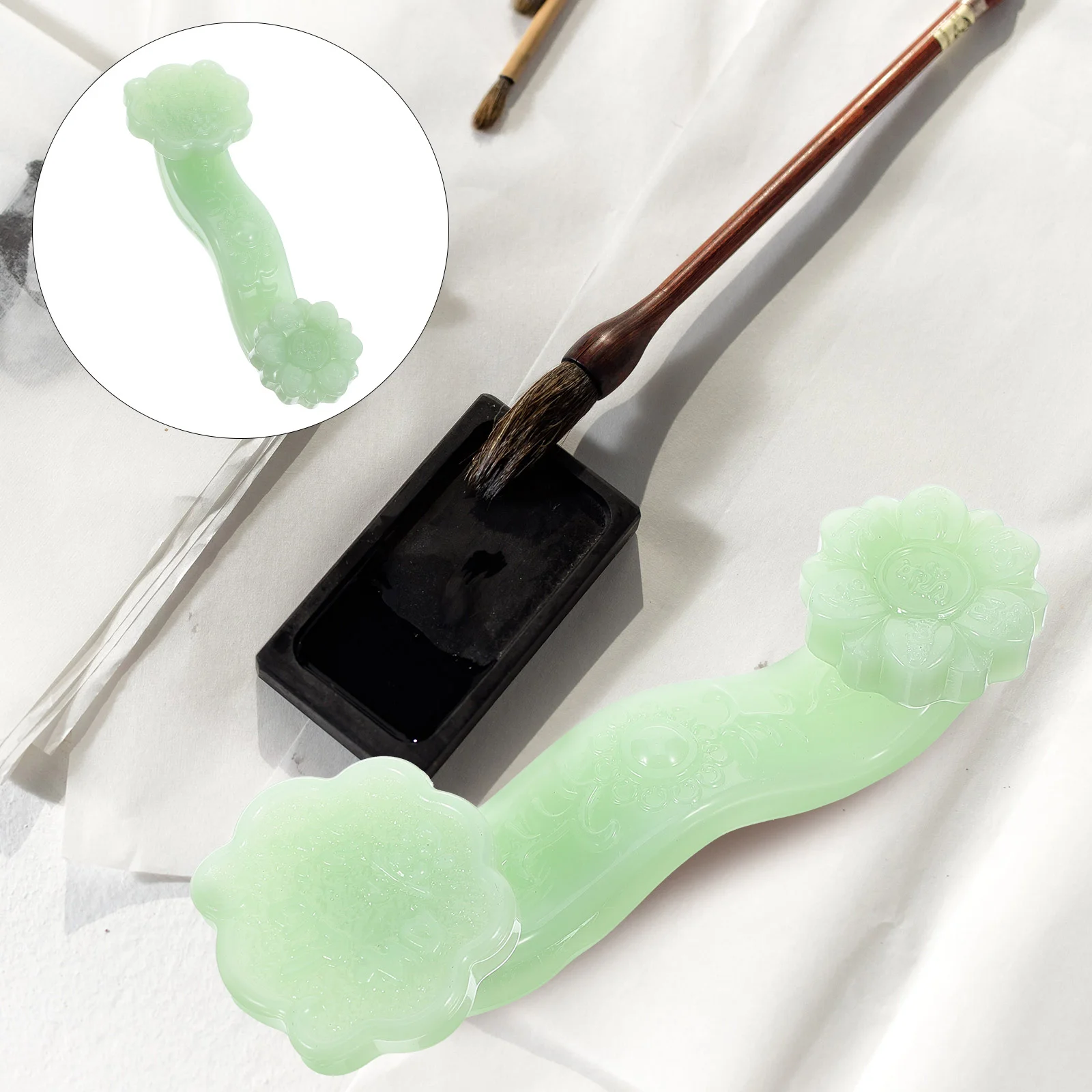 

Brush Holder Sumi Pen Writing Support Small Ruyi Crystal Vintage Rack Retro Ink Stand Chinese Pencil