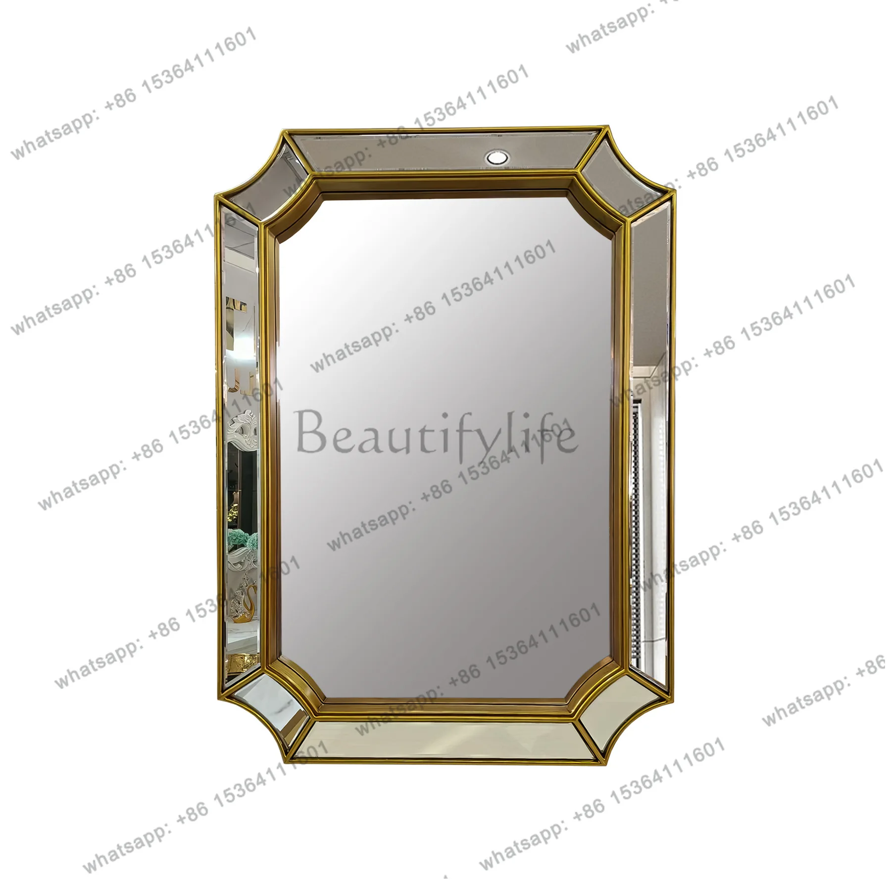 PG light luxury bathroom mirror modern simple bathroom wall porch decoration large hanging bathroom mirror