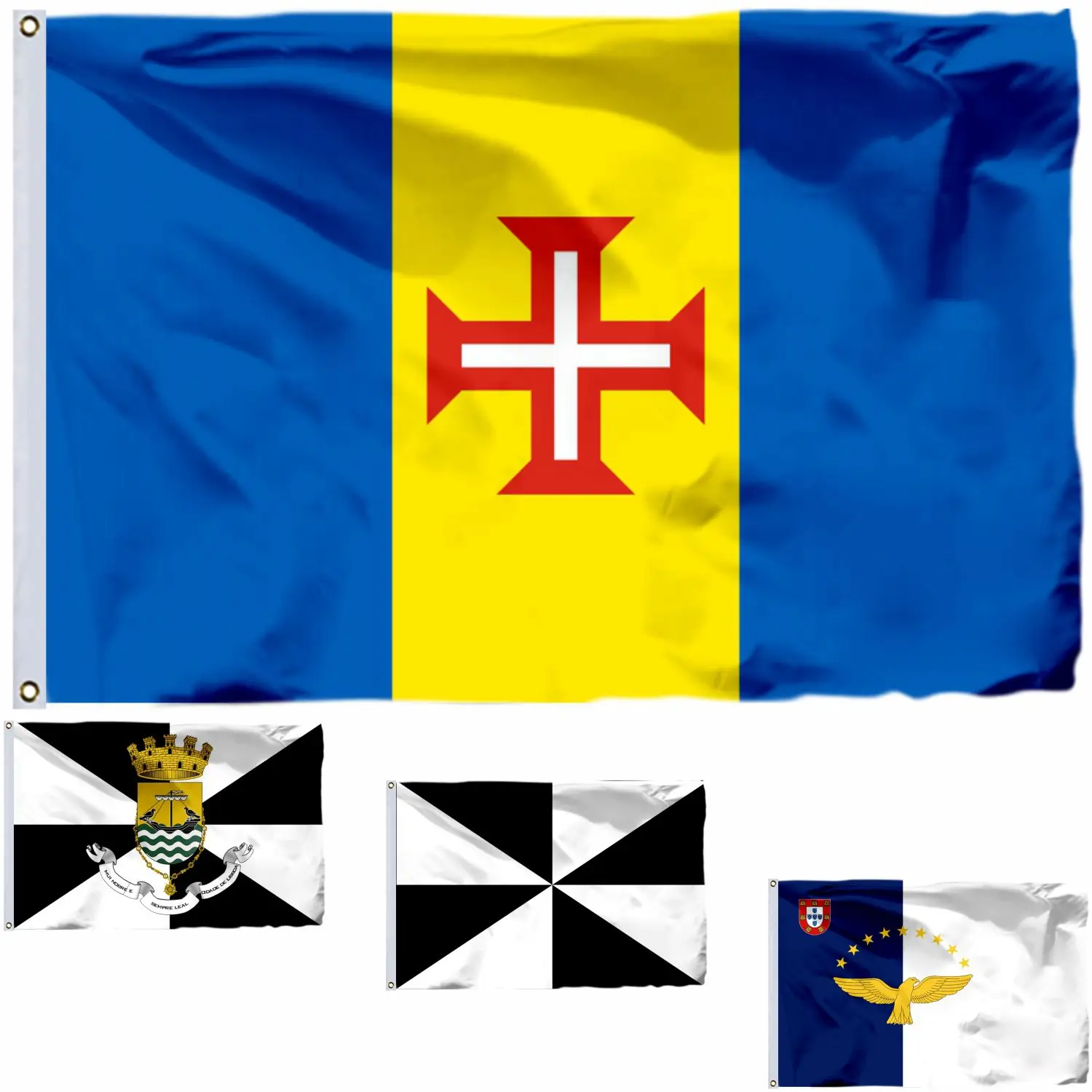 Portugal Madeira State Flag 3X5FT Azores 90X150CM 100D Polyester Double Stitched High Quality Variant Lisboa Banner