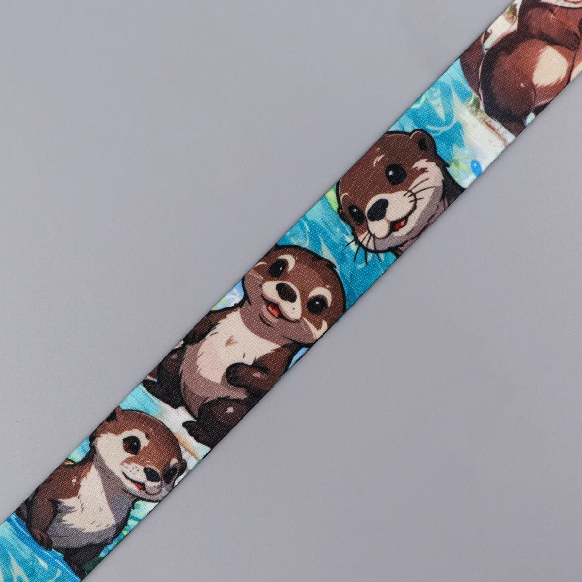 Cute Otter Neck Strap Animal Lanyard Credit Card Holders Keychain Keycord Key Holder DIY Hanging Rope Phone Accessories