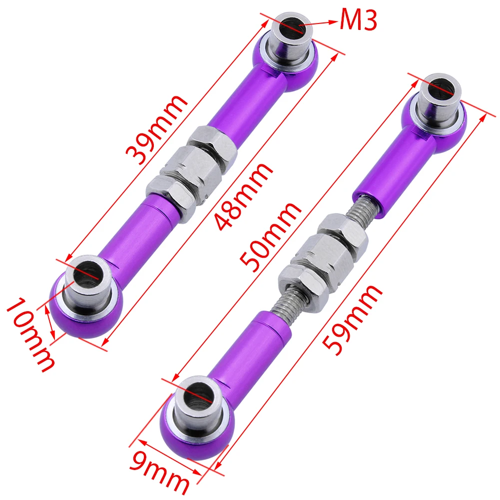 HobbyPark Aluminum Turnbuckles Camber Links for HSP Flying Fish XEME 94123 Pro Top 94103 1/10 Drift On-Road RC Car Upgrade Parts