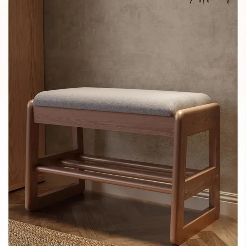 Solid Wood Shoe Changing Stool for Home Use, Doorstep Storage, Shoe Wearing Stool for Entry, Integrated Shoe Cabinet