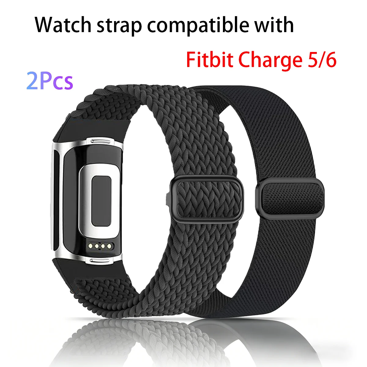 Correa de nailon para Fitbit Charge 6, pulsera tejida para Fitbit Charge 5 6, accesorios de repuesto para reloj inteligente, 2 uds.