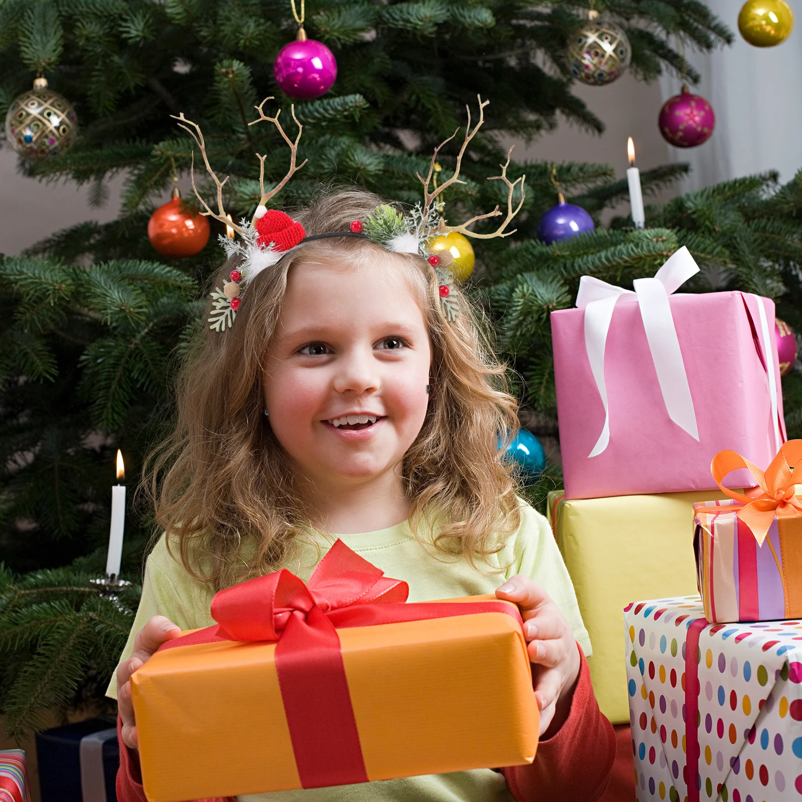 

2 Pcs Antler Headband Headbands for Women Deer Ears Costume with Antlers Animal