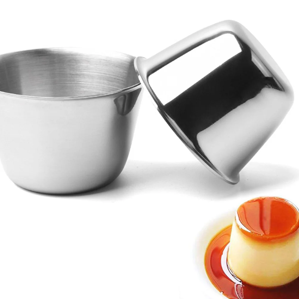 

2Pcs Stainless Steel Pudding Molds Mini Cake Baking Cups Reusable Nonstick Metal Cupcake Moulds for Muffins Tarts Custard