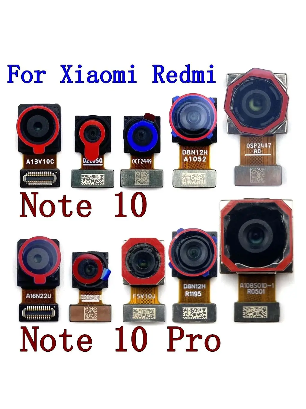 Caméra avant et arrière pour Xiaomi Redmi Note 10 Pro 10Pro, vue frontale pour Selfie, large câble flexible pour caméra arrière principale