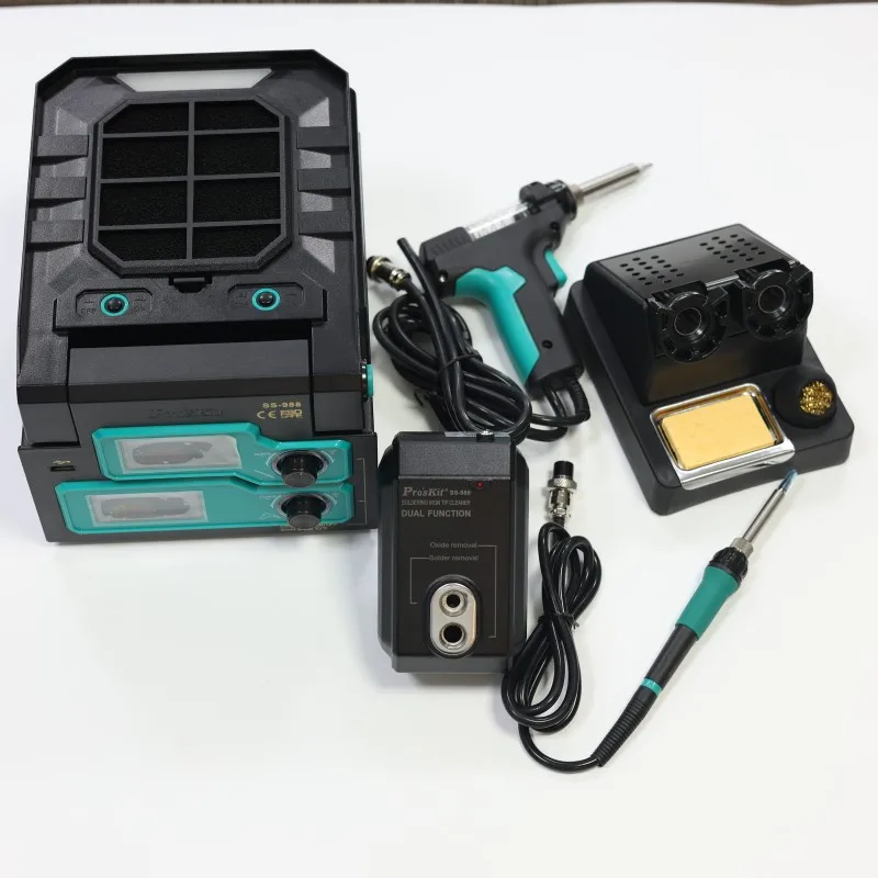 

6in1 Pro'sKit ESD LCD digital electric desoldering pump BGA soldering iron suction gun desoldering group automatic sleep SS-988H