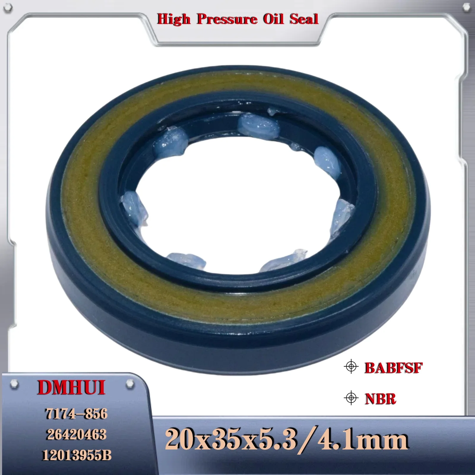 

0.787 x 1.378 x 0.209/0.161 For Delphi Injection Pump Shaft Seal 7174-856 DP200 DP150 20*35*5.3/4.1mm Motor Rotary Shaft Seal