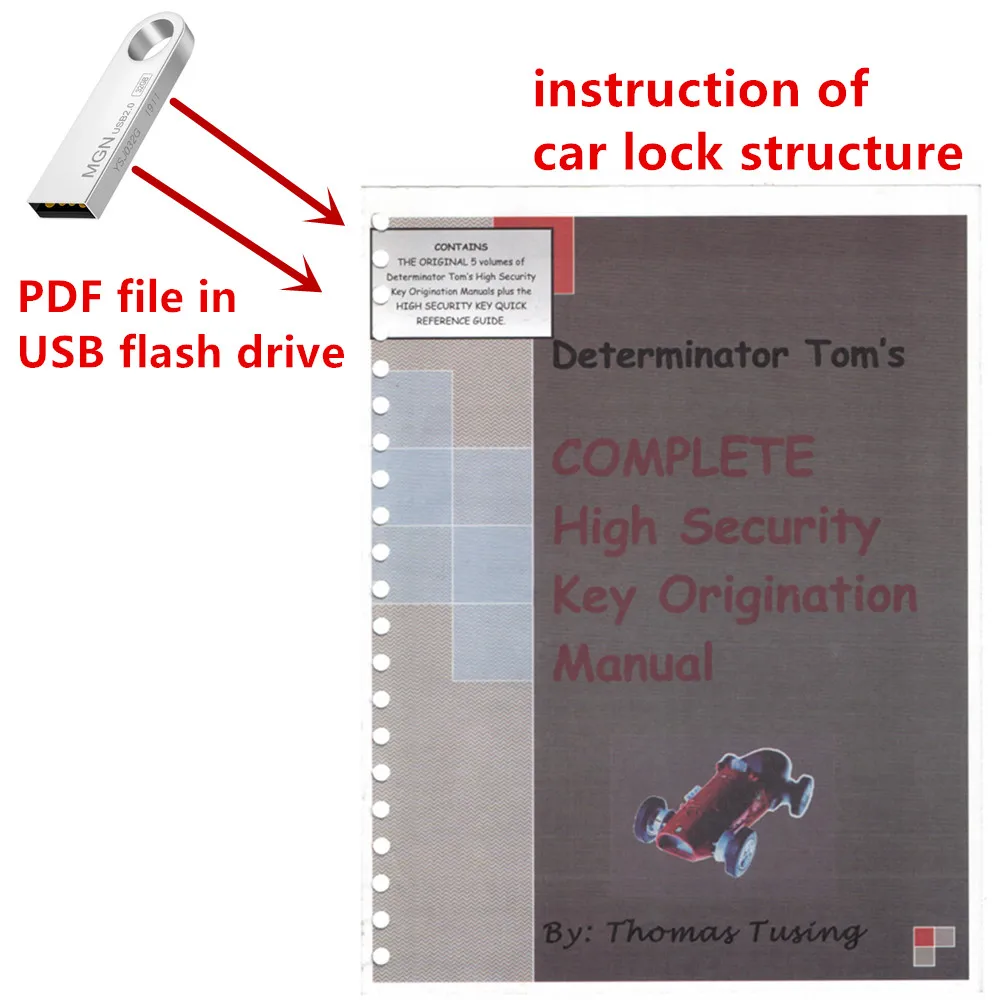 Determinator Security key manuals with high security key quick reference Guide  instruction lock structure to fit/unfit car lock