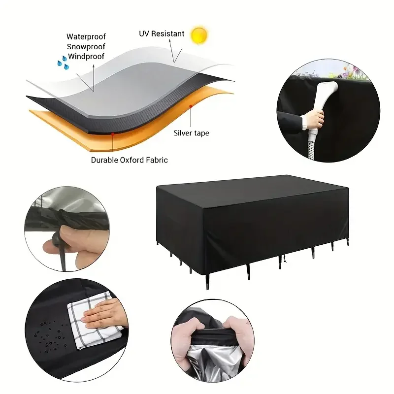 219 Sizes of Patio Furniture Covers, Table and Chair Covers, Waterproof, Dustproof, UV-proof 210D Oxford Cloth Protective Cover