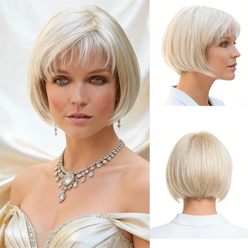 

Женский синтетический парик, элегантный парик эльфа, женский белый парик, полное покрытие головы, летняя термостойкая подходит для всех женских париков.