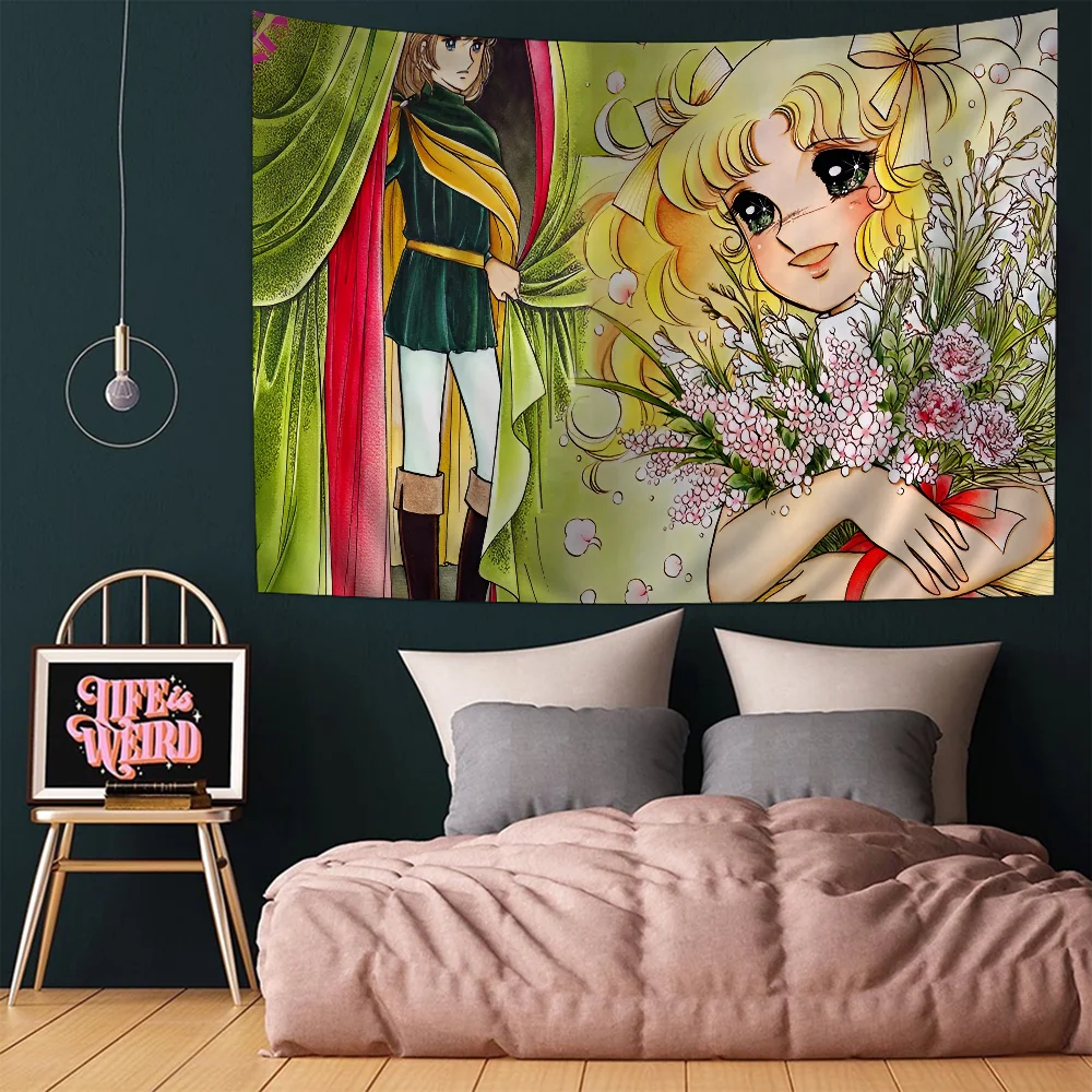 Candy Candy Anime Classic Movie Tapestry Floor Mat Non-Slip Laundry Room Mat Laundry Decor Balcony Child Living Room Household