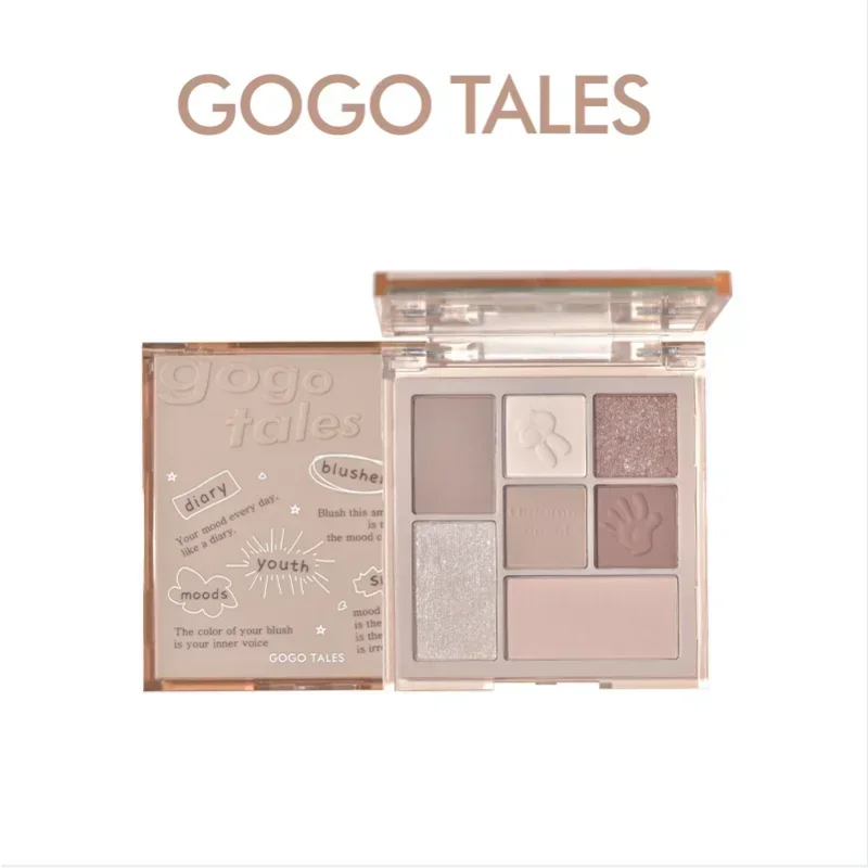 Gogotales Whisper Book 7-Farben-Lidschatten-Palette Blush Highlighter 2-in-1 Matte Shimmer Pearlscent Langanhaltende Make-up-Kosmetik