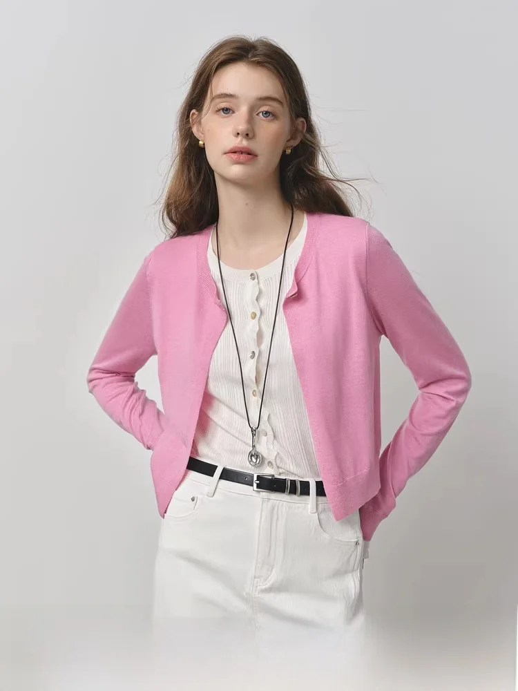 

Модный кардиган из смесовой шерсти и шелка, женский вязаный свитер, осенняя коллекция, дизайн с цветовыми блоками, повседневный крой, стильный