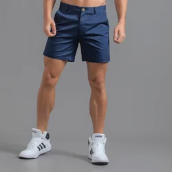 Men's Casual Shorts 2024 Summer Slim Fit Sexy Golf Shorts Solid Color Pure Cotton Waterproof Wear-Resistant Cargo Shorts Male