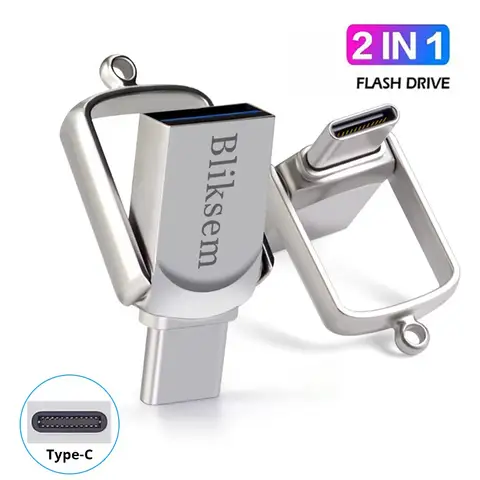 Bliksem-unidad Flash USB 2 en 1, dispositivo de alta velocidad, 32GB, 64GB, 128GB, 128GB, 2,0 GB, 32GB, 64GB, TYPE-C, para TYPE-C y PC