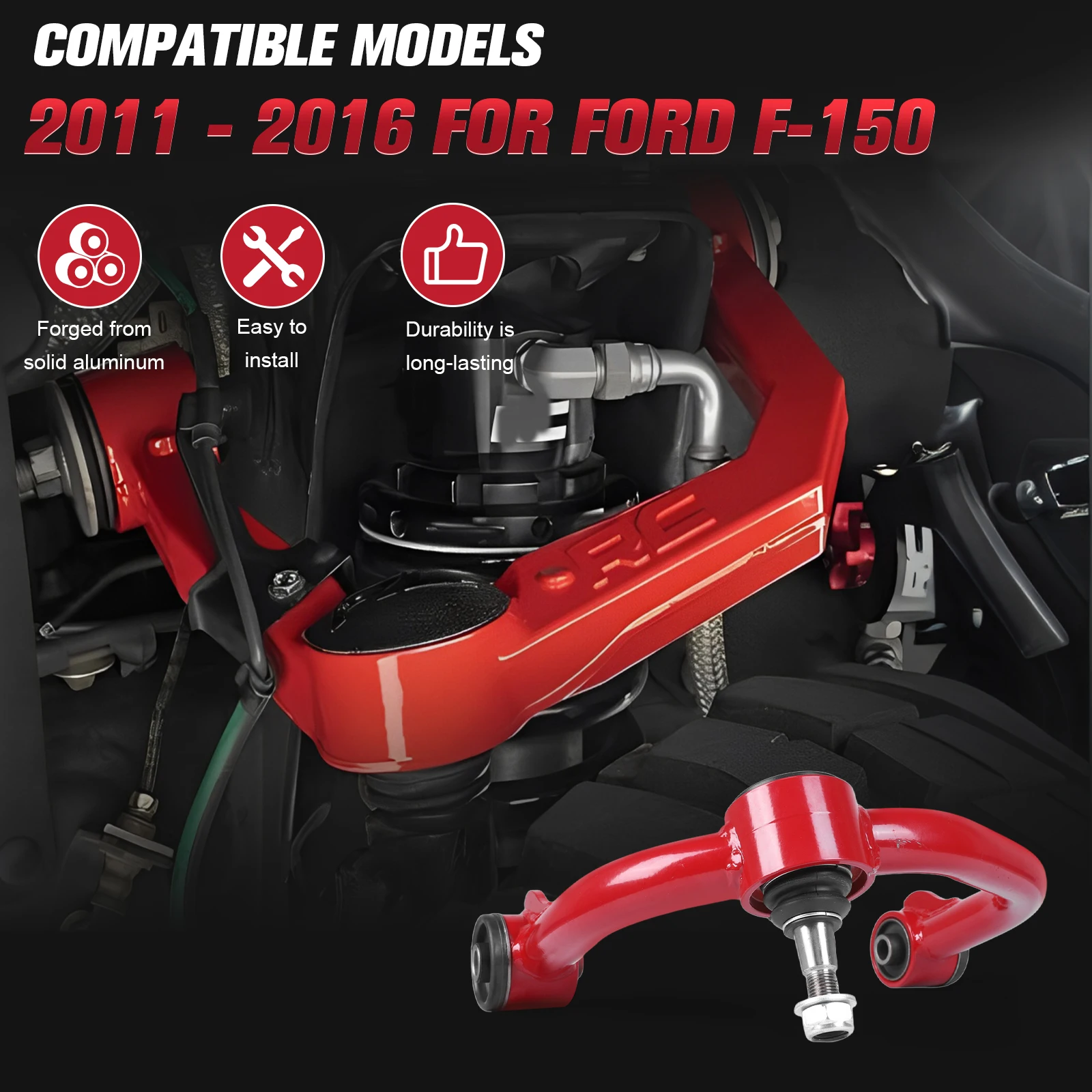 2pcs Front Upper Lift Replacement Control Arms Ball Joints Kit Set for Ford F-150 11-16