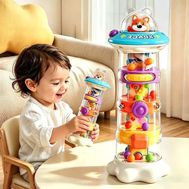 Montessori Ball Drop Tower Toy Kid Fingertip Fine Motor Skills Development Logial Thinking Intellectual Challenge Creative Toys