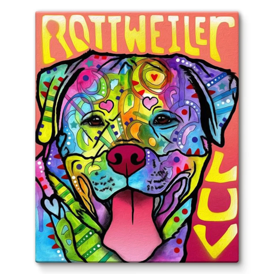 

SDOYUNO Paint By Numbers Colorful poster simple digital drawing dog Diy Crafts Handmade Paintings On Number Paint Kit Handwork