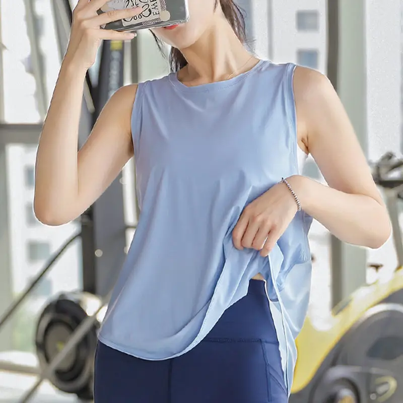 

Топы, женская одежда для йоги, летняя свободная дышащая футболка без рукавов, быстросохнущая сетка, спортивные костюмы для спортзала, накидки для бега, тонкие формы
