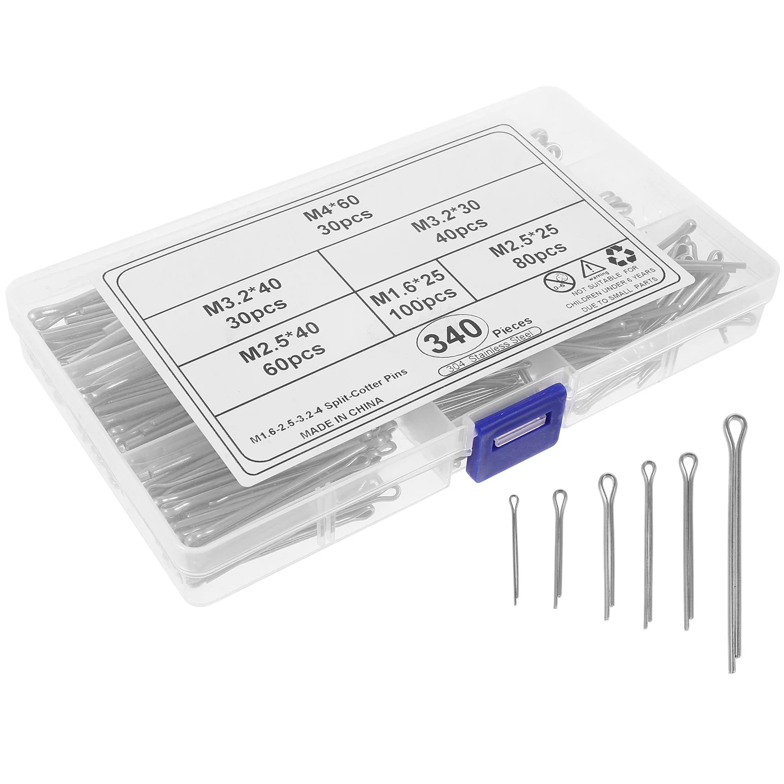 

340 шт., набор штифтов, прочные стопорные штифты из нержавеющей стали для механического использования, набор маленьких металлических штифтов для автодома, стопорный штифт