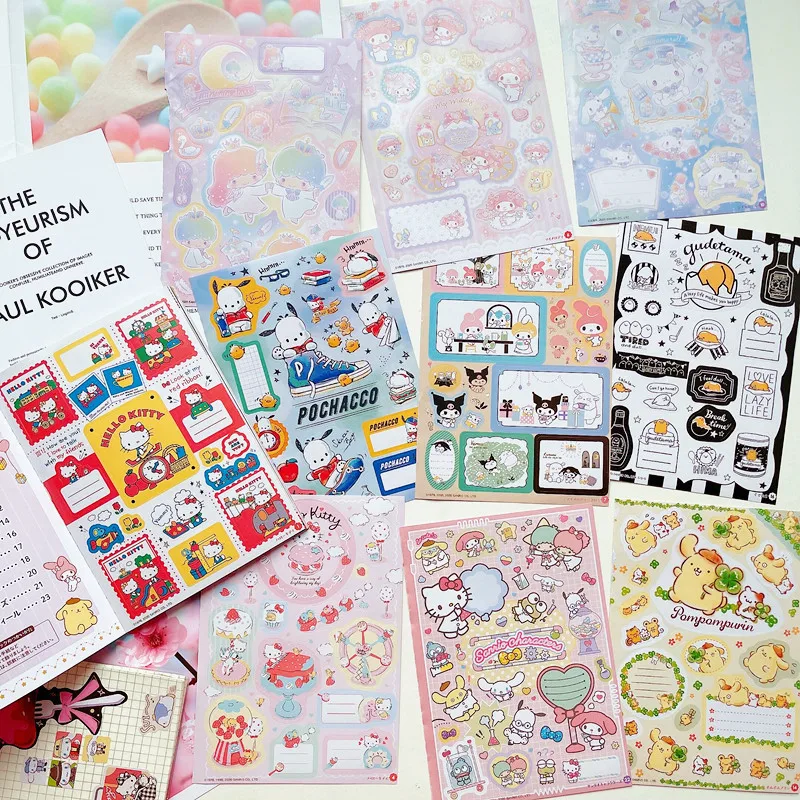 Sanrio Cartoon Material This Sticker Hand Account Cute Sticker DIY Toy Kawaii Gift Laptop Decoration Waterproof Sticker Book